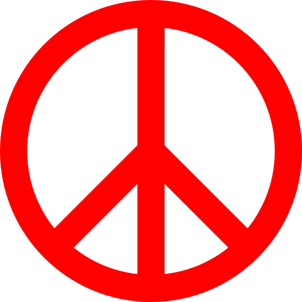 Clipart Png Peace - Red Peace Sign Transparent Png (600x600), Png Download