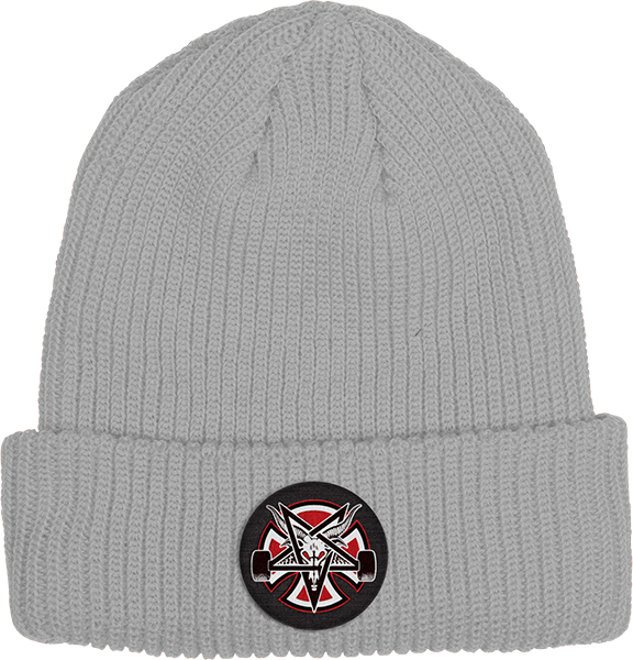 Inde Thrasher Pentagram Cross Beanie Heather Grey - Beanie Clipart (576x600), Png Download