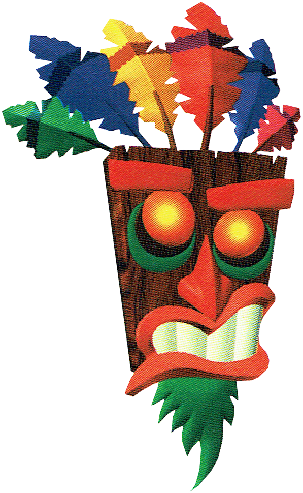 Japanese Png - Crash Bandicoot Aku Aku Japanese Clipart (597x970), Png Download