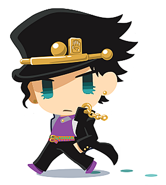 , Jojo Sd Jotaro And Star Platinum, - Jotaro Pitter Patter Pop Clipart (600x624), Png Download