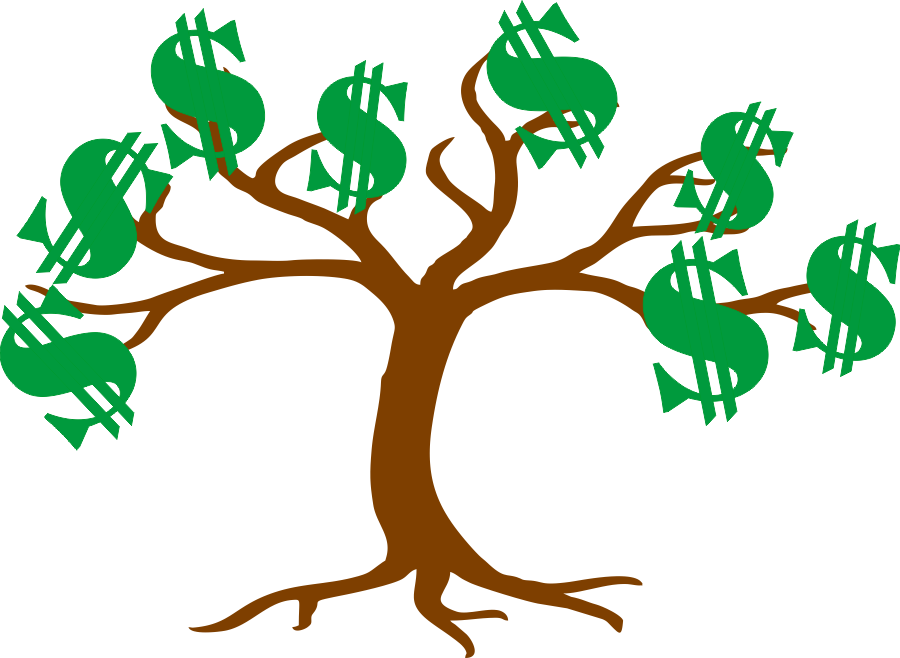 Dollar Signs As Leaves On A Tree - Cartoon Noose On A Tree Clipart (900x658), Png Download