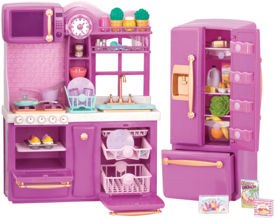 Gourmet Kitchen Set Purple All Components - Our Generation Kitchen Target Clipart (600x600), Png Download