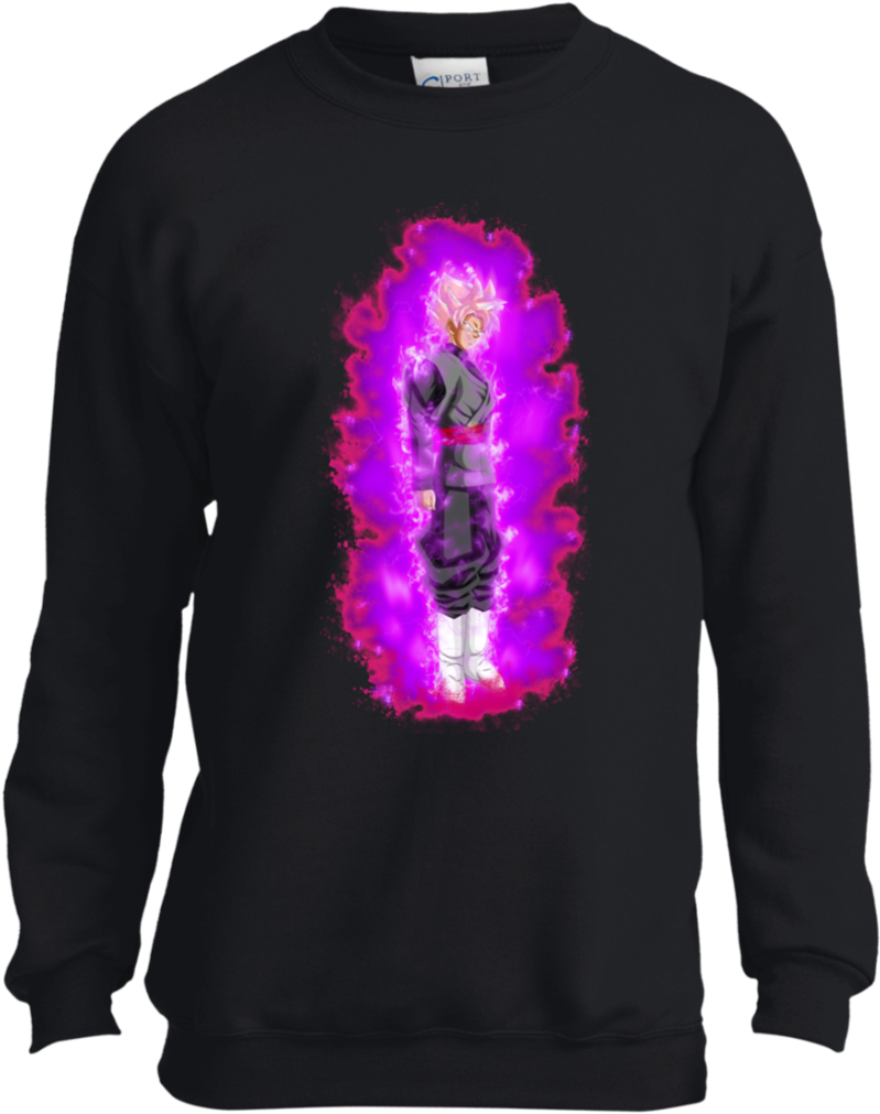 Goku Black Ssj Rose V4 Power - Black Crewneck Mockup Clipart (799x1011), Png Download