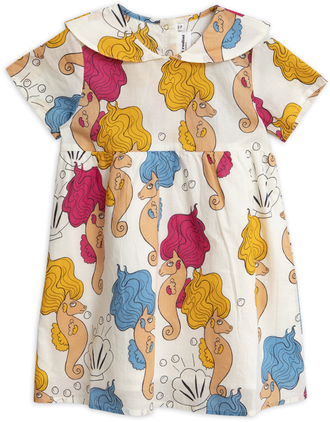 Mini Rodini Girls Organic Cotton Seahorse Dress Clipart (786x786), Png Download