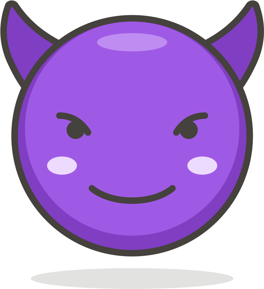 085 Smiling Face With Horns - Emoji Tanduk Clipart (1024x1024), Png Download