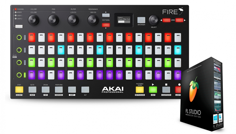 Akai Professional Fire Fl Studio Controller With Fl - Akai Fire Fl Studio Clipart (800x554), Png Download