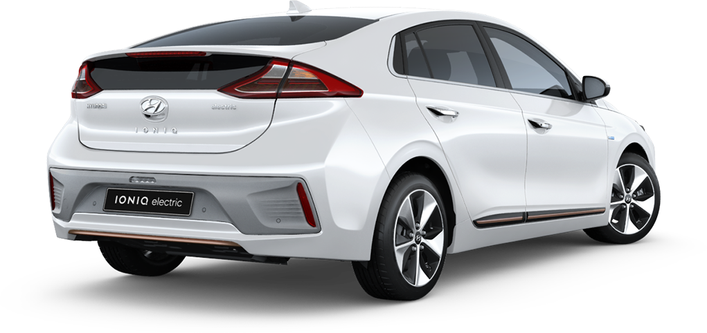 Ioniq Electric Car Rear - Hyundai Ioniq Ev Rear Clipart (1021x482), Png Download