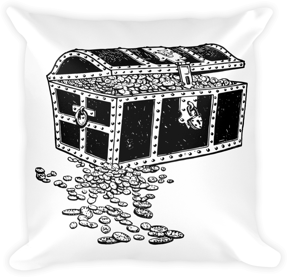 Treasurechest 2400px Mockup Front Original - Pirate Treasure Chest Clipart Black And White - Png Download (1000x1000), Png Download