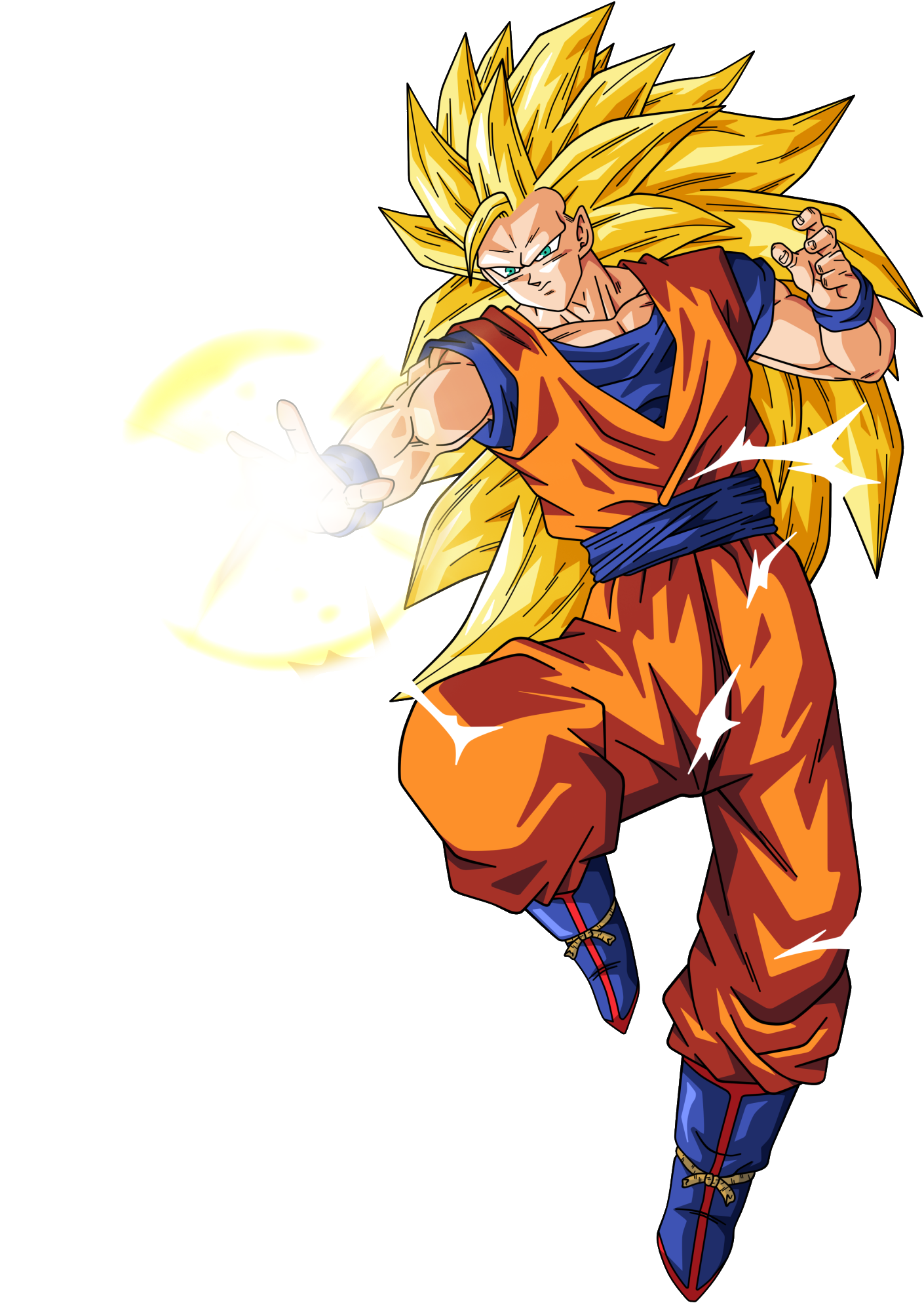 Goku Saiyan - Dragon Ball Z Characters Goku Super Saiyan 3 Clipart (1437x2072), Png Download