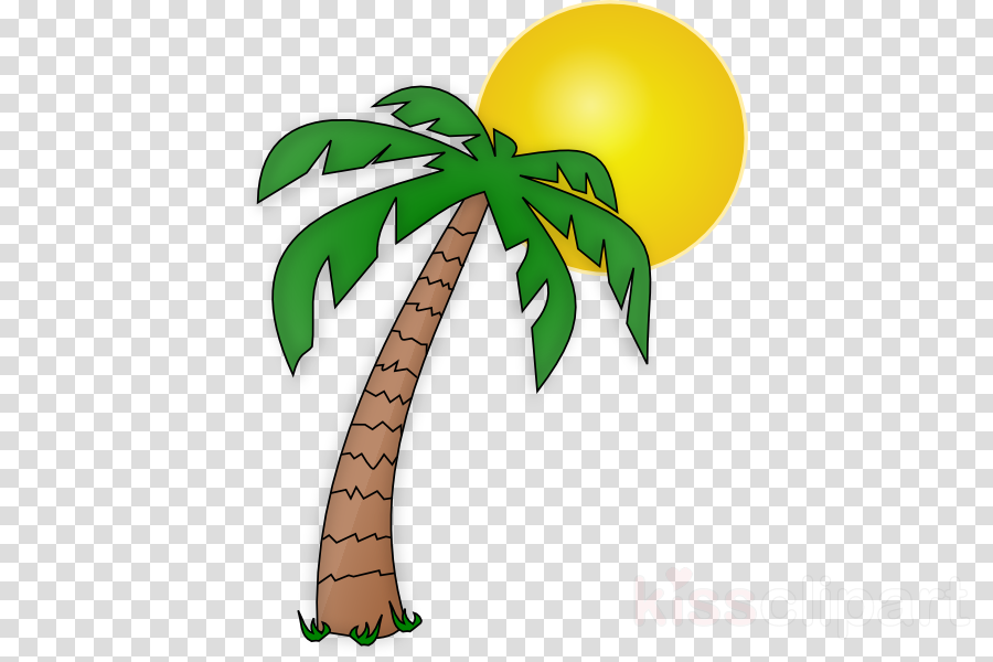 Transparent Background Palm Tree Clipart Palm Trees - Cartoon Beach Background Png (900x600), Png Download