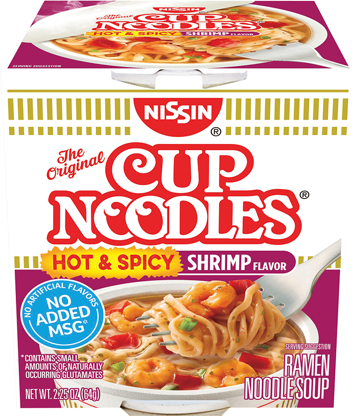 70662 03012 Cup Noodles Hot And Spicy Shrimp Unit - Cup Noodles Clipart (1230x853), Png Download