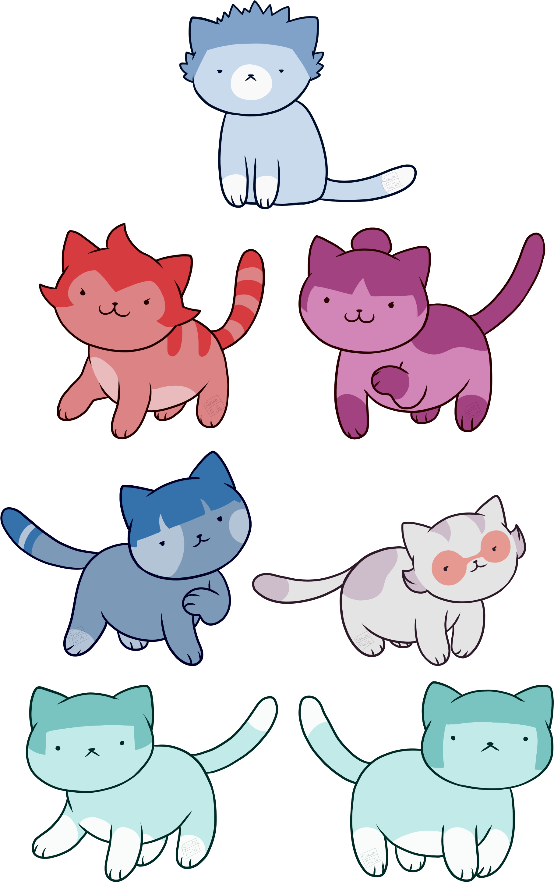 Team Galactic Neko Atsume - Cartoon Clipart (1932x3000), Png Download