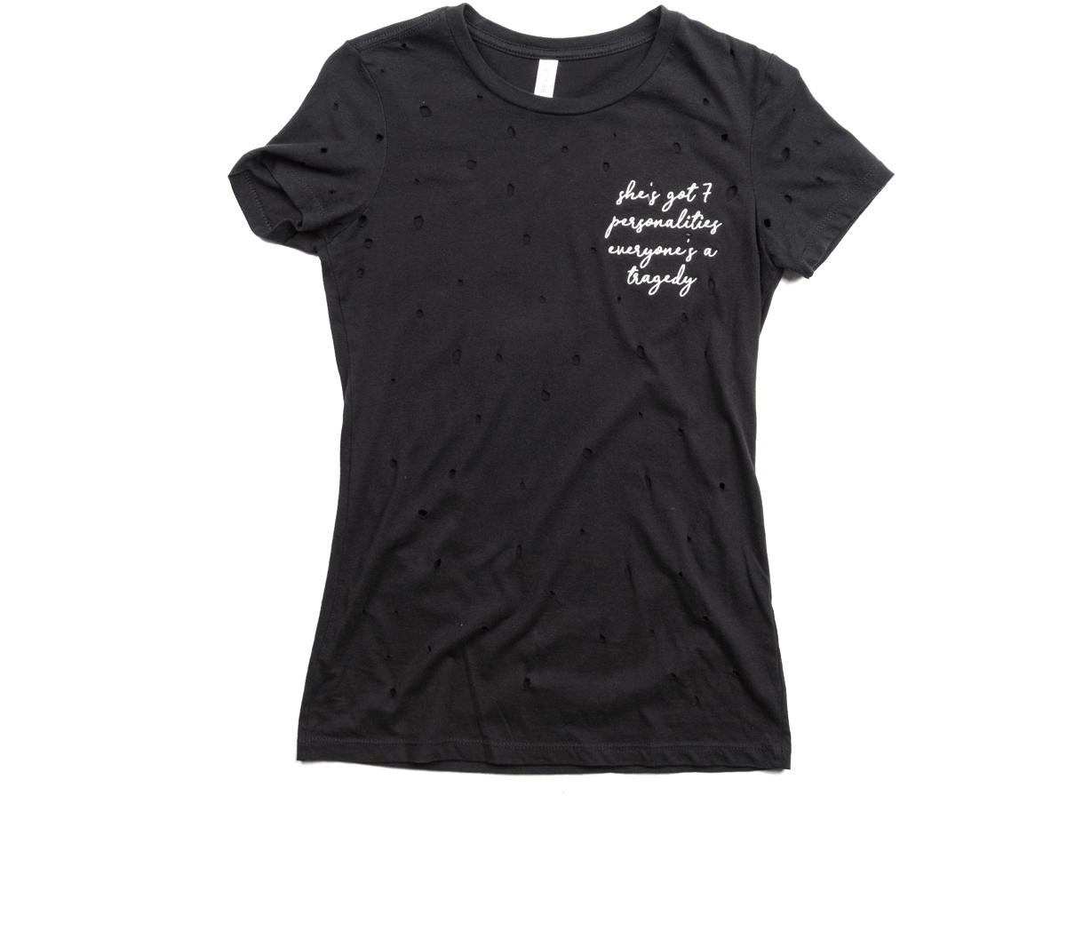 7 Personalities Distressed Tee - Active Shirt Clipart (1200x1200), Png Download