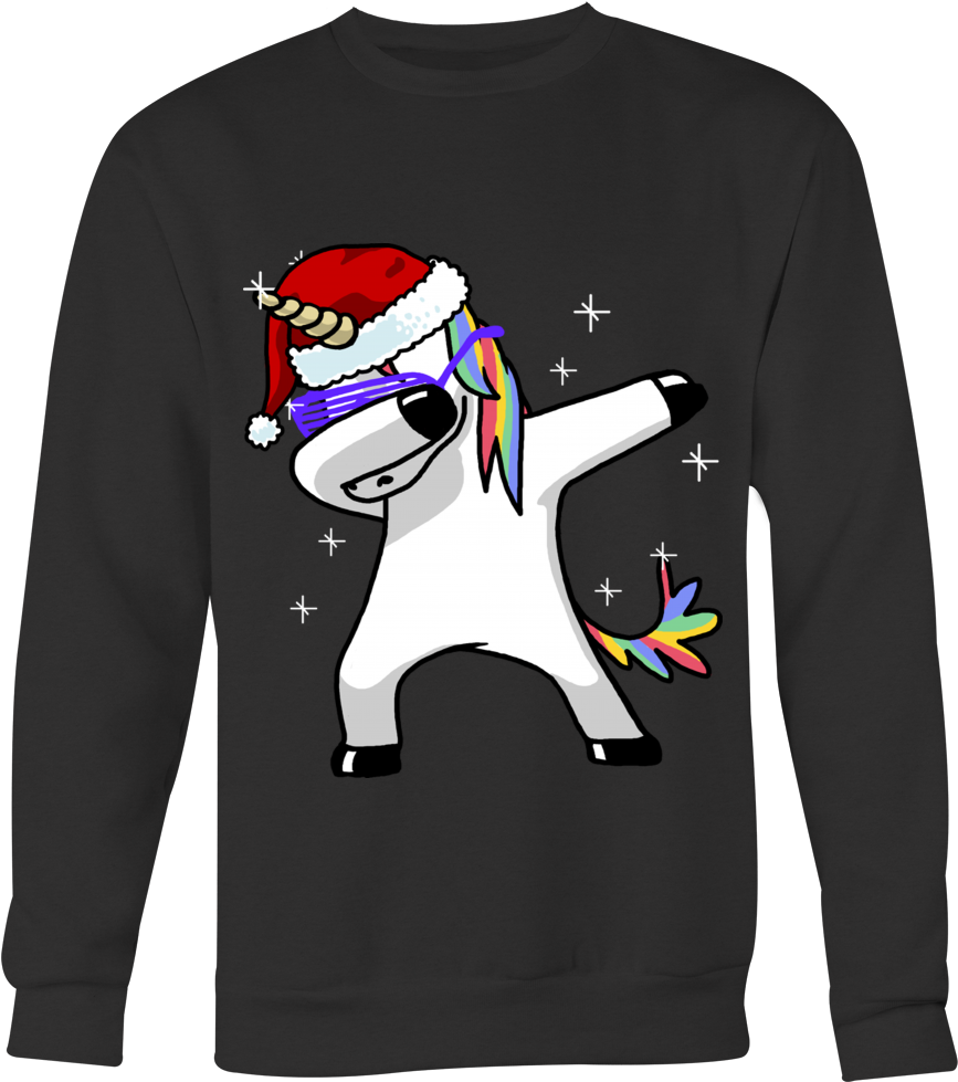 Dab Santa Sweatshirt - Unicorn Dab Print Clipart (1000x1000), Png Download