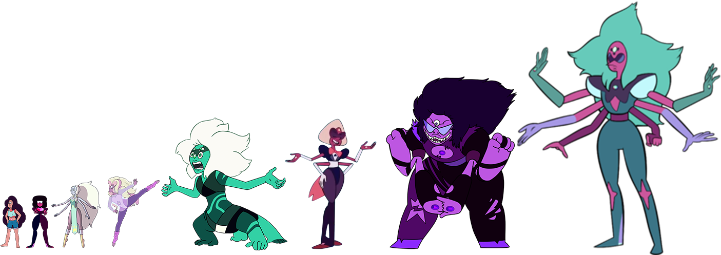 Steven Universe Gem Fusions Clipart (1428x496), Png Download