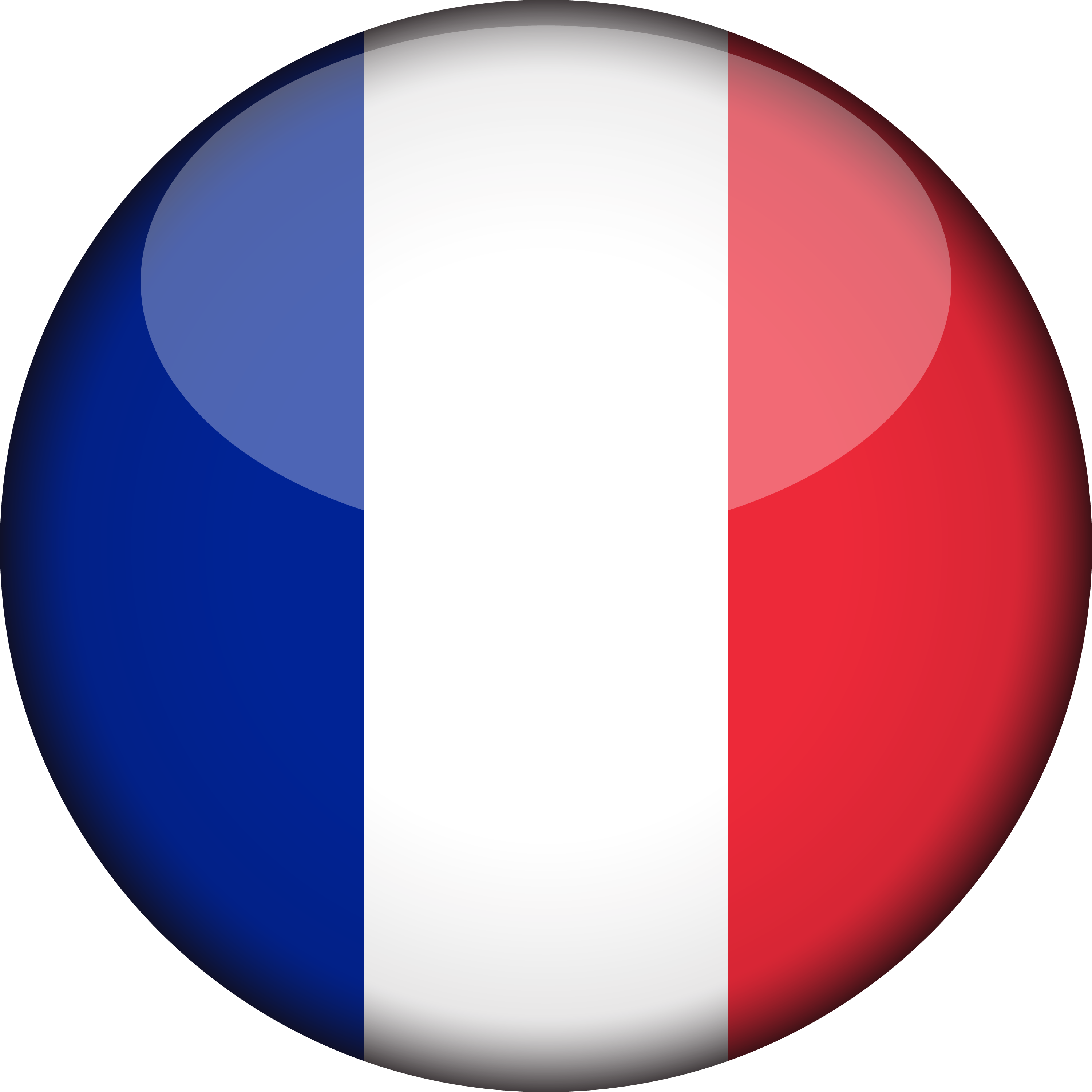 France Flag 3d Round Xl - France Flag Icon Png Clipart (3000x3000), Png Download