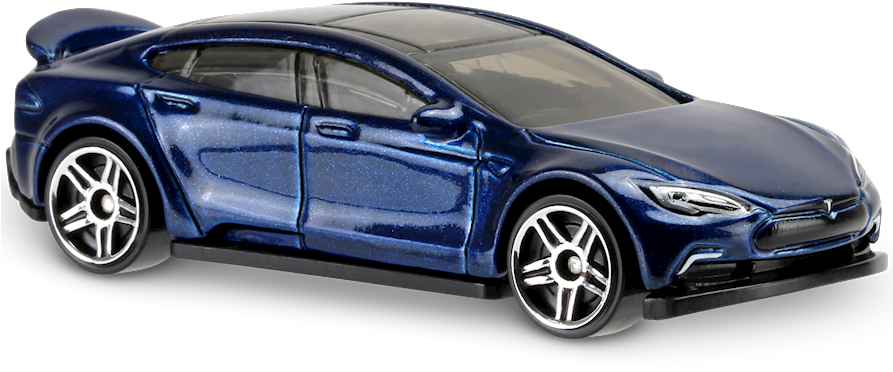 Tesla Model S In Blue, Hw Green Speed, Car Collector - Hot Wheels Clipart (892x407), Png Download