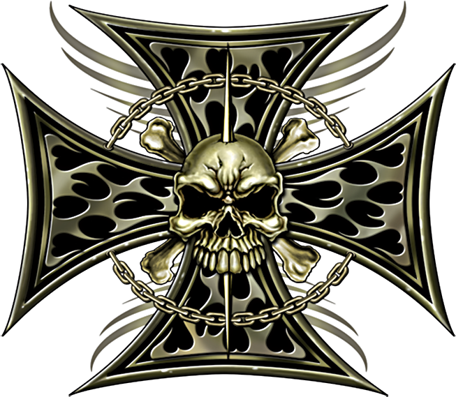 Iron Cross Skull - Iron Cross Skull Png Clipart (675x675), Png Download