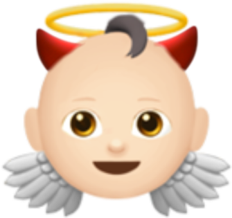 #devil#angel#emoji#✨👿👼 ✨ - Emoji Clipart (1024x1024), Png Download
