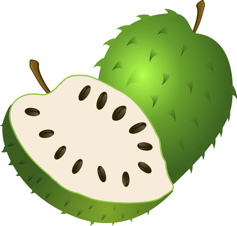 Soursop Juice Tropical Fruit Pineapple Lychee - Soursop Clipart - Png Download (786x750), Png Download