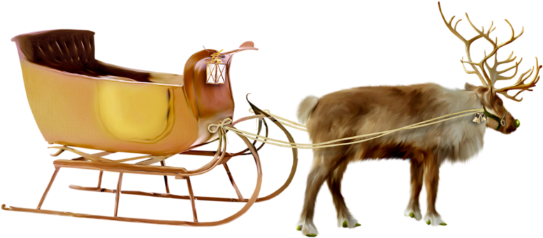 Santa Sleigh Transparent Background Clipart (800x390), Png Download