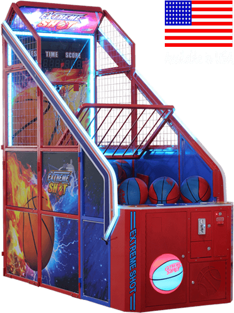 Basketball Shooting Machine - Extreme Shot Basketball Arcade Clipart (480x640), Png Download