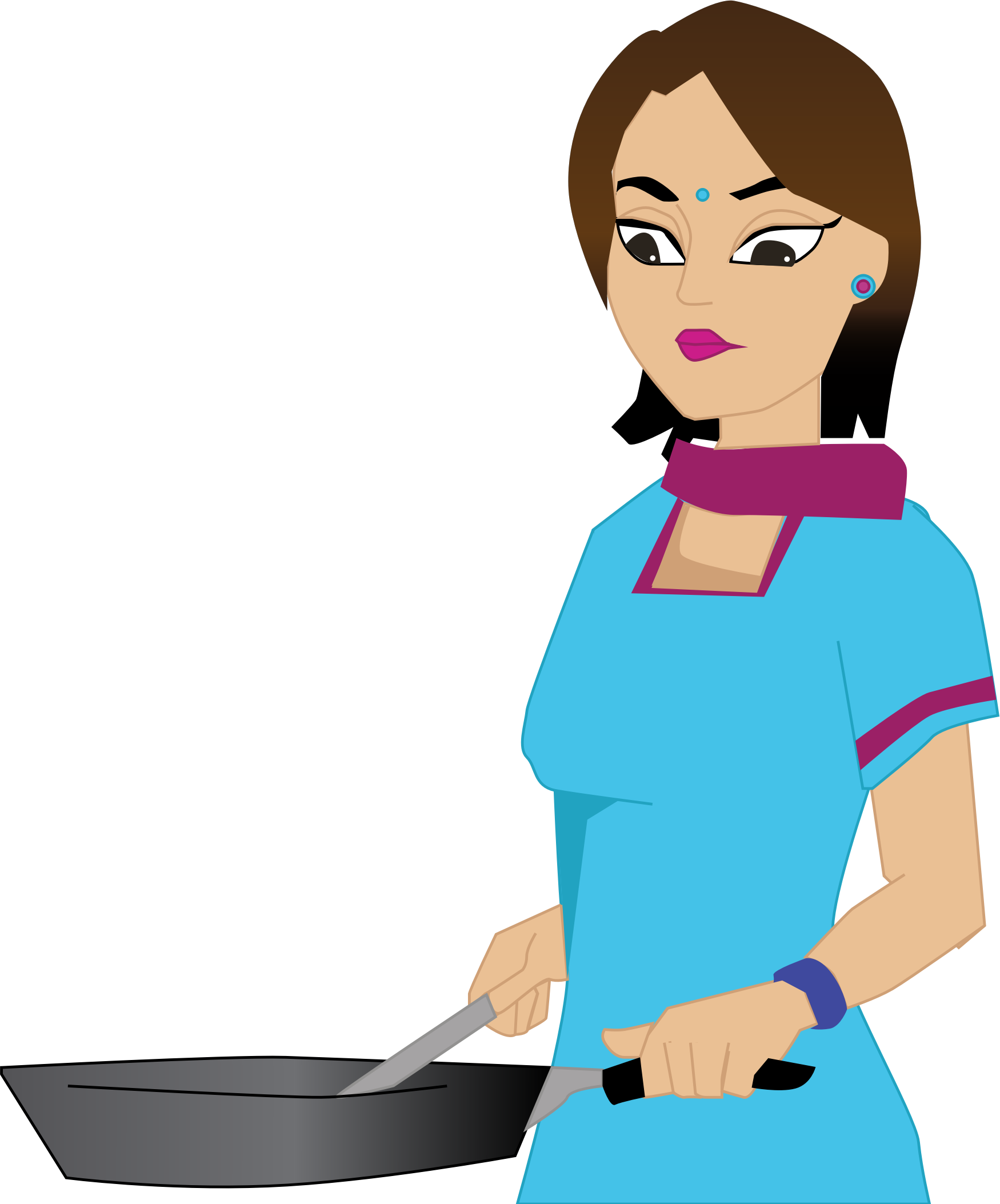 Woman Cooking Clip Art - Woman Cooking Clipart - Png Download (1750x2107), Png Download