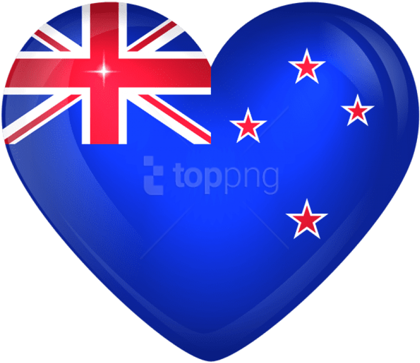 Free Png Download New Zealand Large Heart Flag Clipart - New Zealand Flag Heart Transparent Png (850x722), Png Download