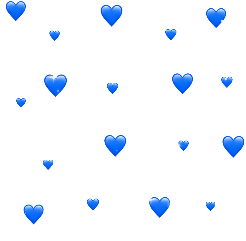 Blue Hearts 💙 - Transparent Blue Aesthetic Stickers Clipart (1024x1024), Png Download