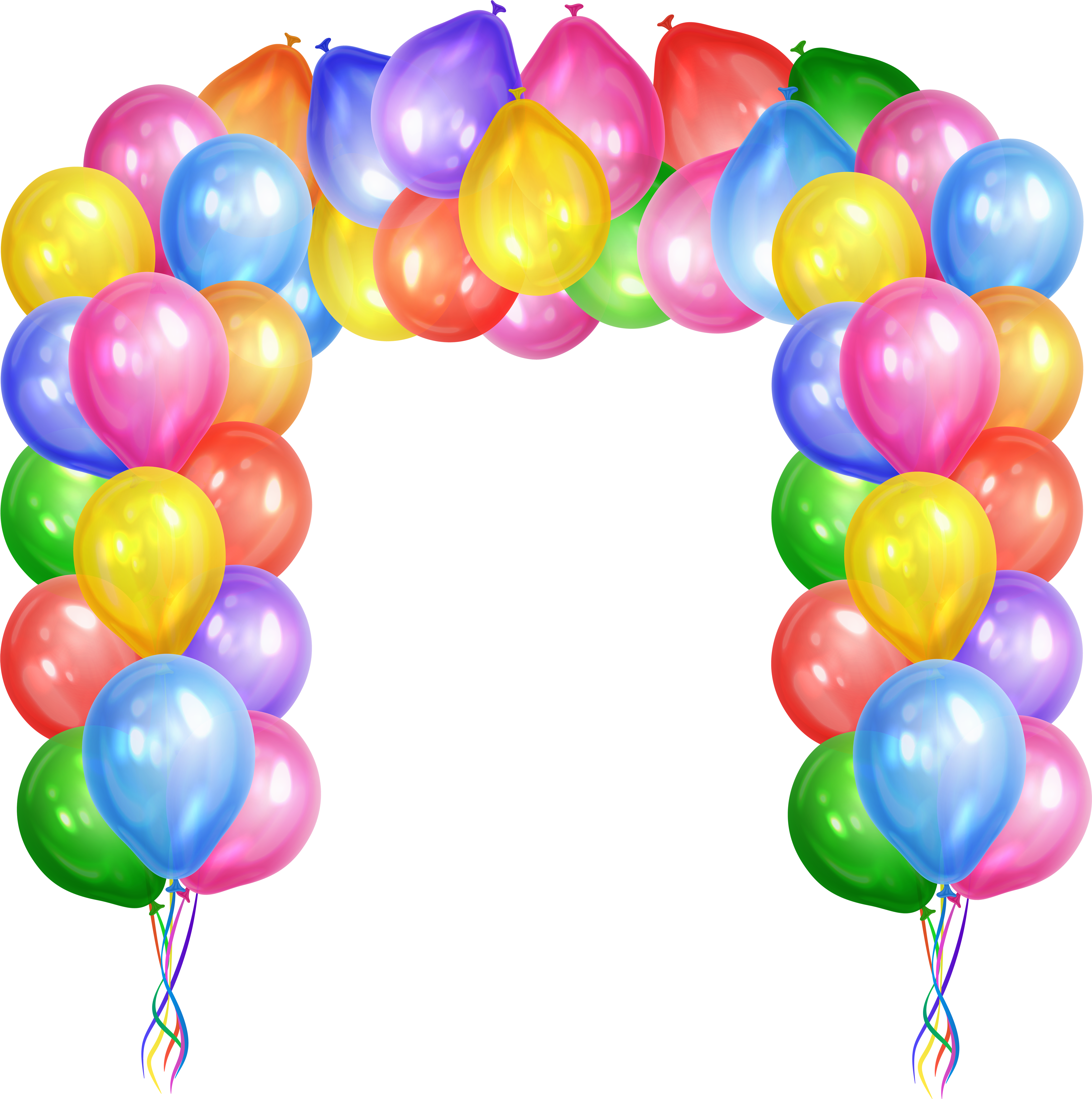 Decorative Balloons Arch Transparent Png Clip Art Image - Balloon (5964x6000), Png Download