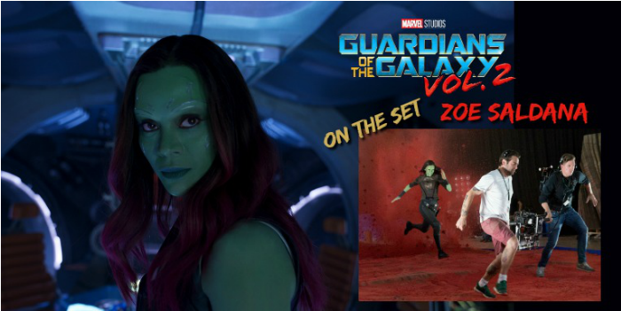 Zoe Saldana Guardians Of The Galaxy Vol - Poster Clipart (1100x550), Png Download