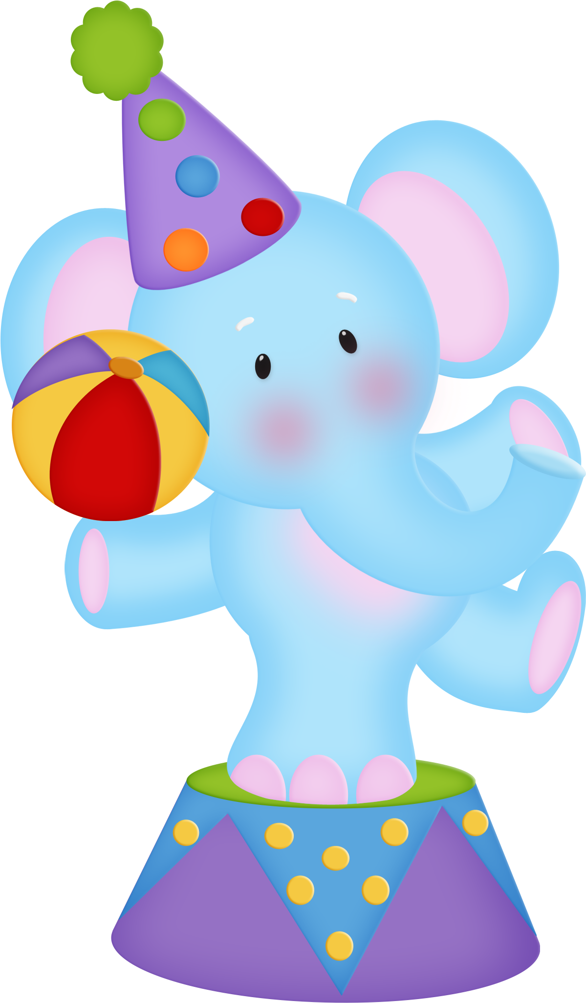 Circus Elephant Clip Art Bird S Party - Animais Circo Png Transparent Png (1215x2049), Png Download