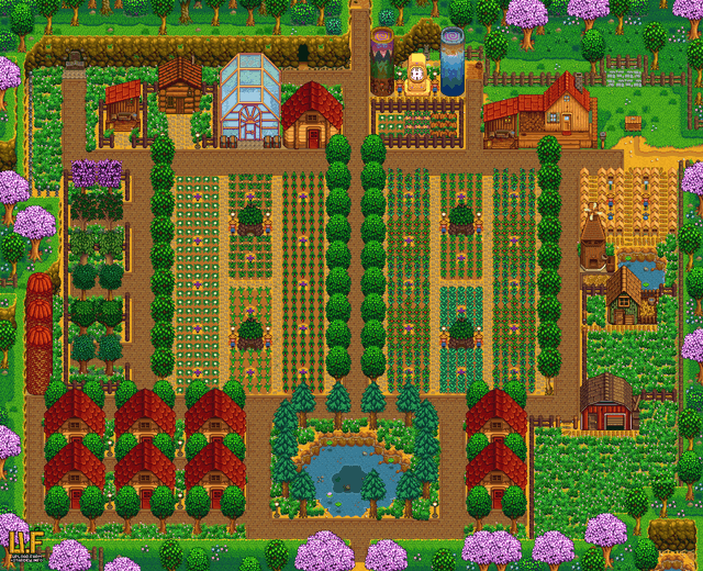 Farms Of Stardew Valley - Stardew Valley Standard Farm Layout Clipart (640x520), Png Download