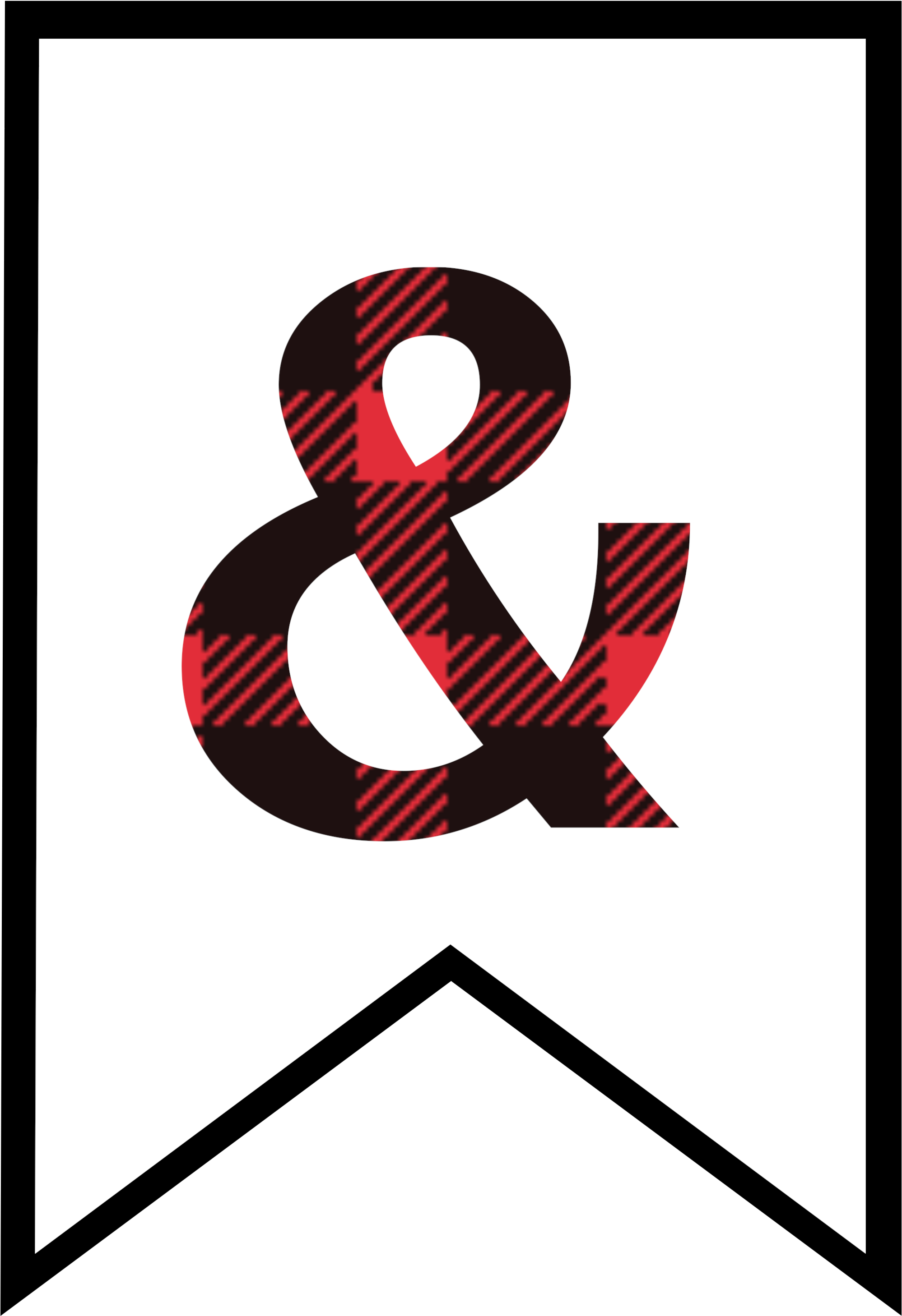 Blank Buffalo Plaid Banner Flag - Graphic Design Clipart (2083x2986), Png Download