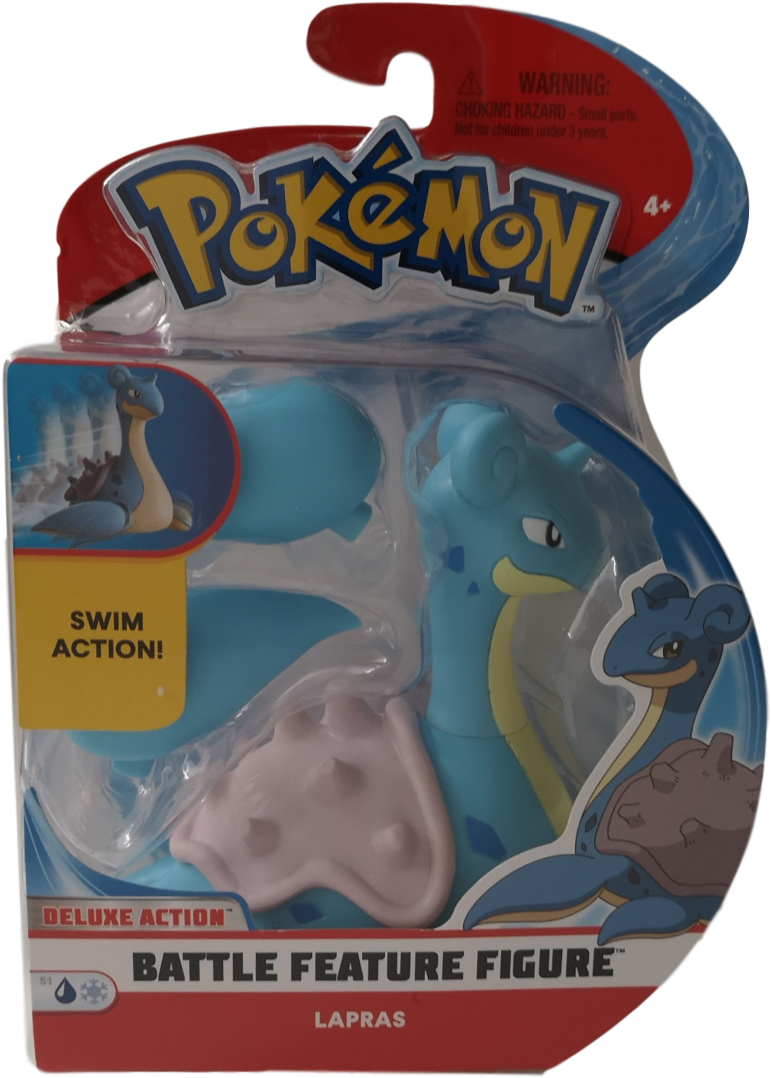 Pokemon Wicked Cool Toys Lapras , Png Download - Pokemon Battle Feature Figure Clipart (1114x1558), Png Download