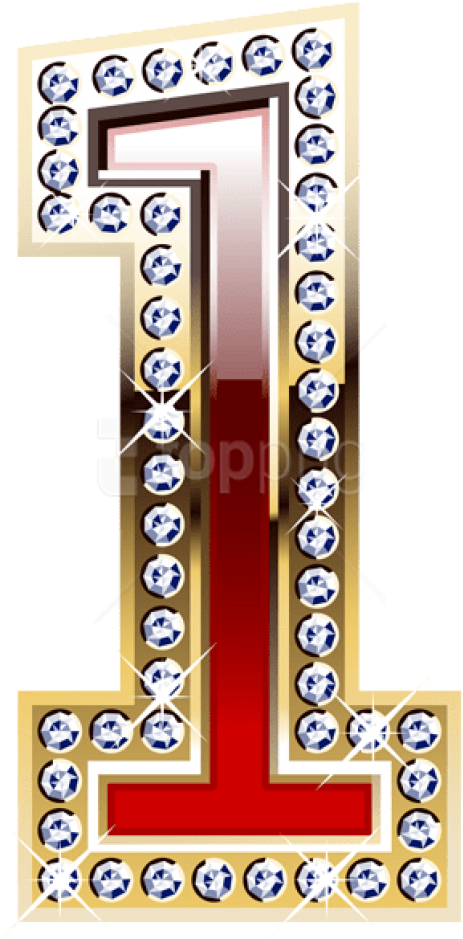 Free Png Download Gold And Red Number One Clipart Png - Red And Gold Numbers Transparent Png (480x964), Png Download