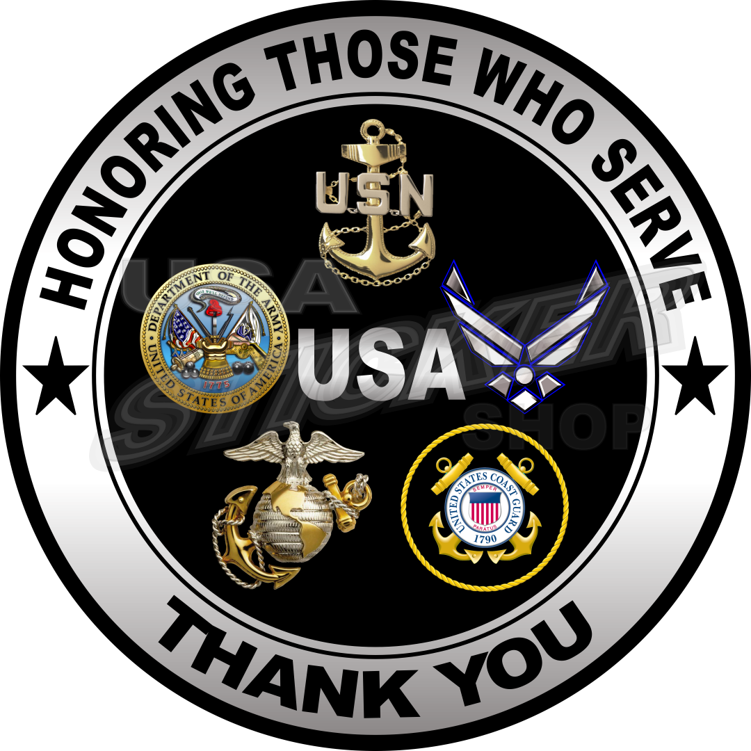 Army Thank You “honoring Those Who Serve” Sticker Round - Cornell University Logo Png Clipart (1080x1080), Png Download