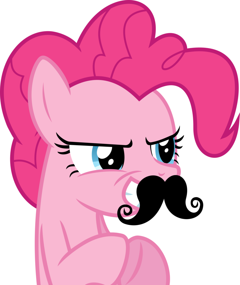 25 Images About Pinkie Pie On We Heart It - Pinkie Pie Moustache Clipart (821x972), Png Download