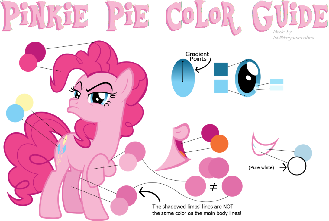 Pinkie Pie Color Guide With Pinkie Pie Color Guide - Mlp Pinkie Pie Colors Clipart (1089x734), Png Download