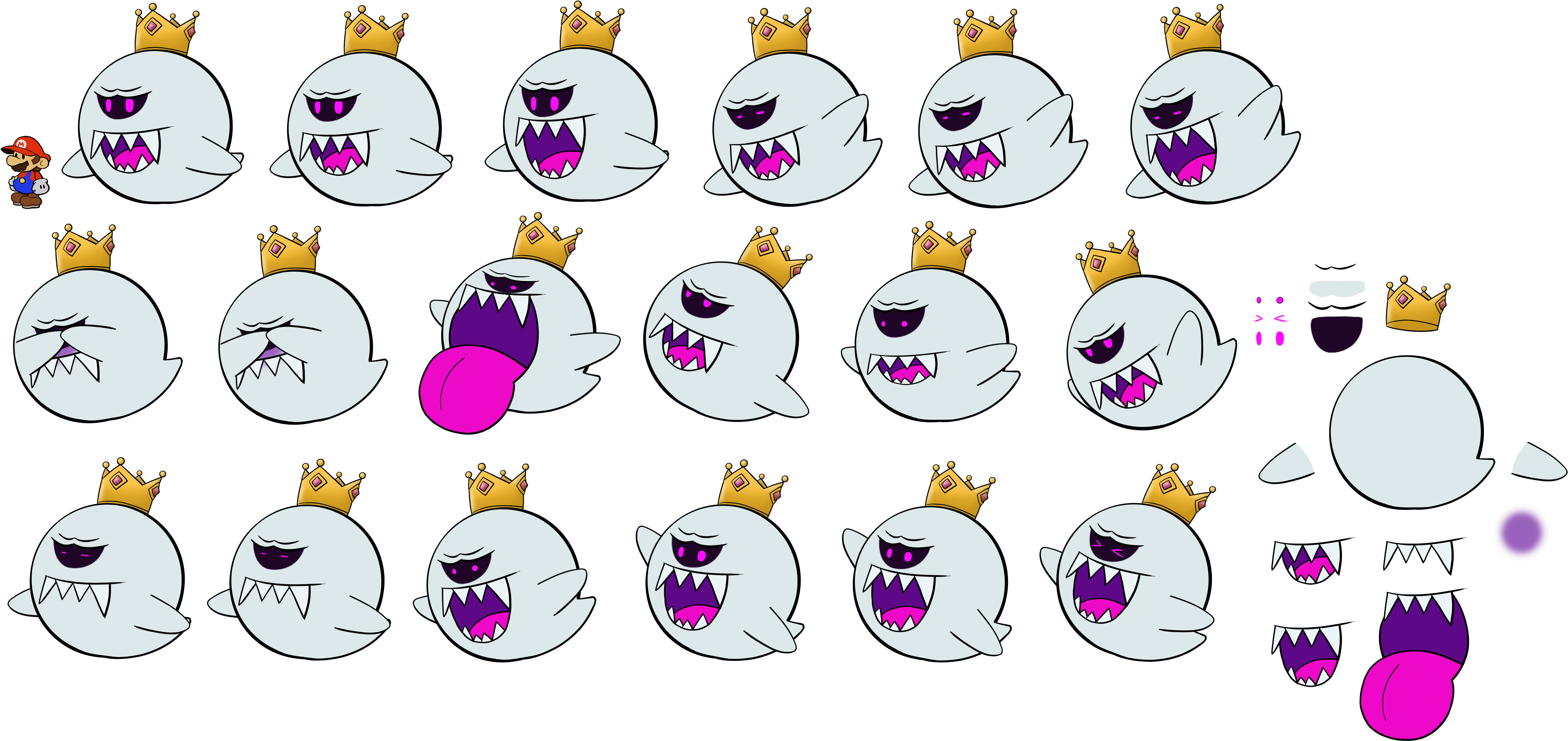 Luigi's Mansion King Boo Png Clipart (6172x2918), Png Download