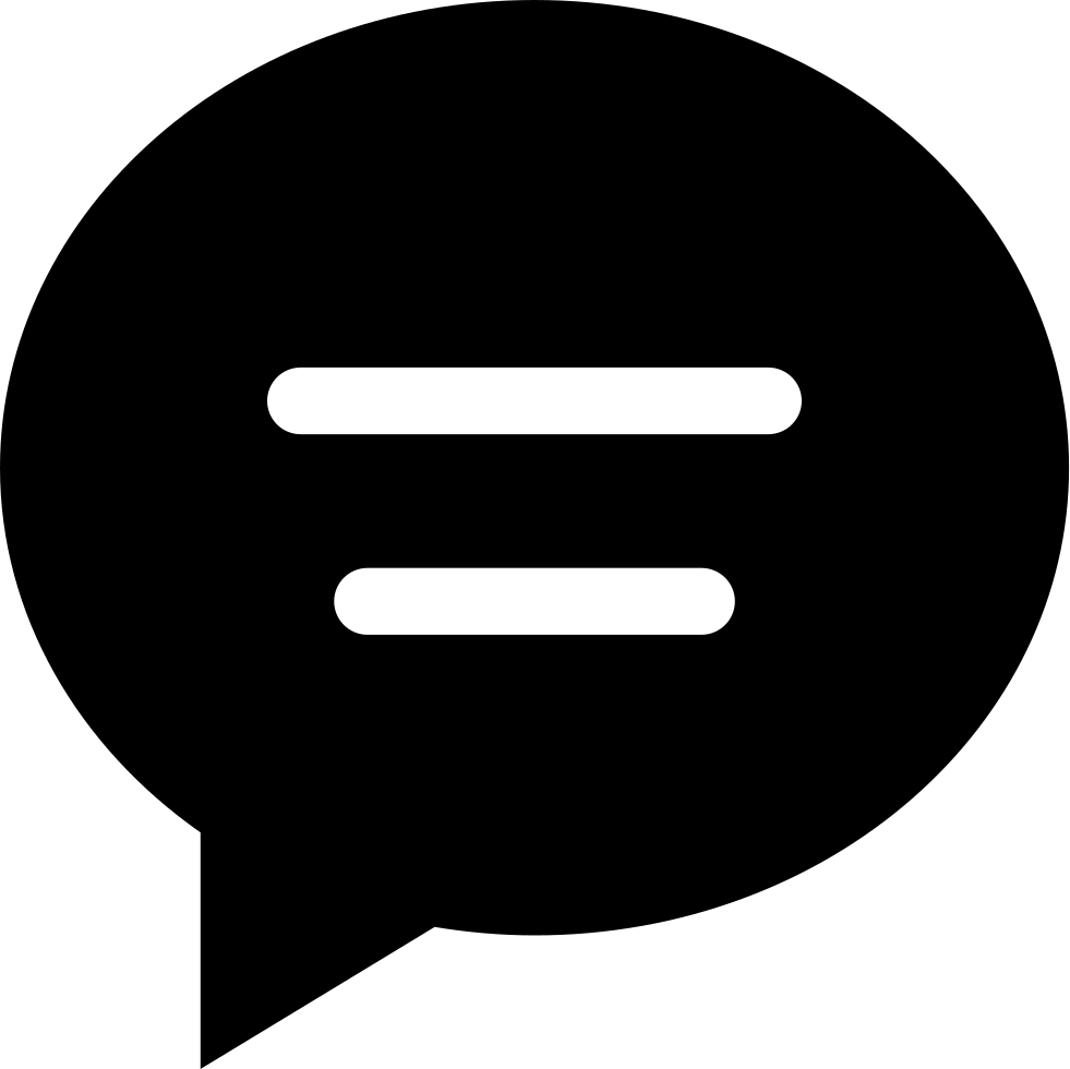 Chat Oval Black Interface Symbol With Text Lines Comments - Messages Black Icon Clipart (981x980), Png Download