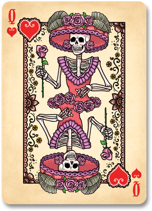 Dia De Los Muertos Bicycle Playing Cards - Dia De Los Muertos Card Clipart (680x876), Png Download