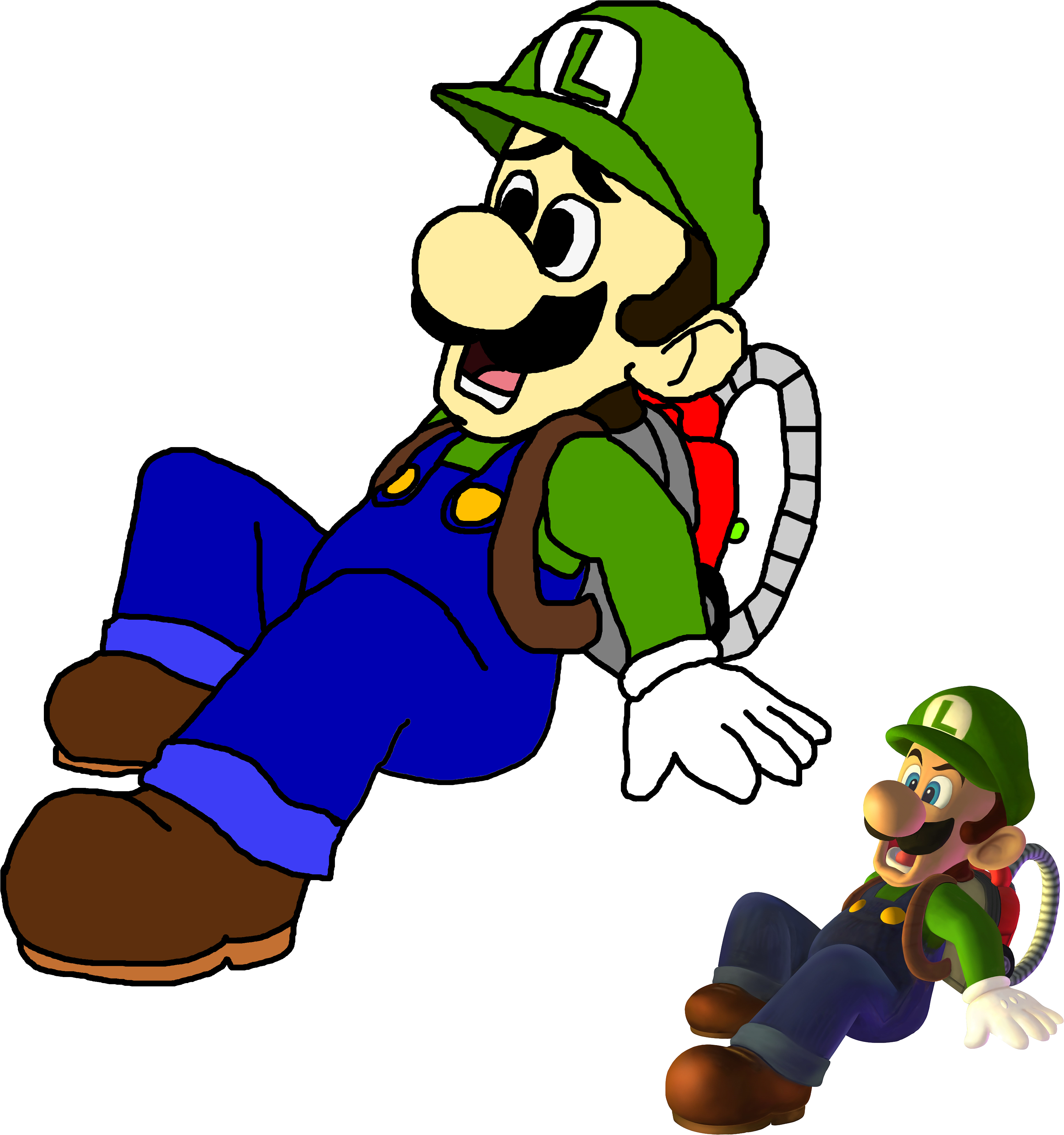 Mario Bros Luigi Drawing - Mario Bros Drawing Luigi Clipart (3858x3858), Png Download