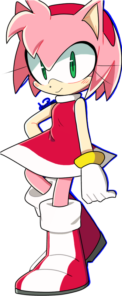 Amy Rose The Rosy The Rascal Sonic And Amy, Sonic 3, - Cartoon Clipart (400x1066), Png Download