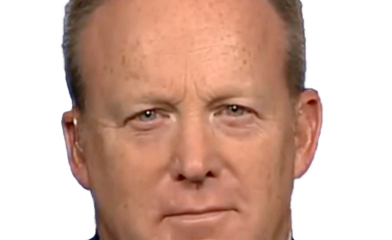 Someone Make Big Head Small Face Meme Of Sean Spicer Clipart (800x491), Png Download