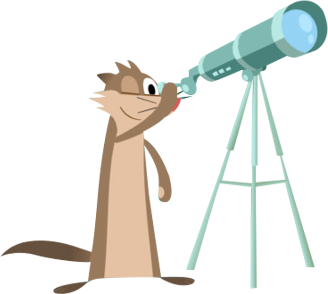 O Show Da Luna Claudio Telescópio - Cartoon Clipart (661x593), Png Download