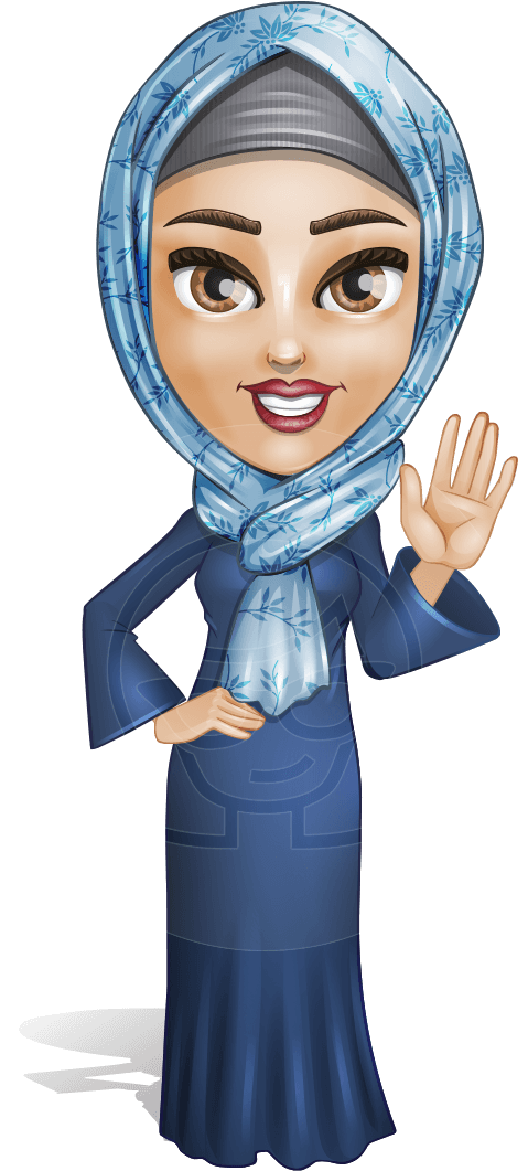 Jumanah As A Silver Pearl - Arab Woman Cartoon Clipart (691x1060), Png Download