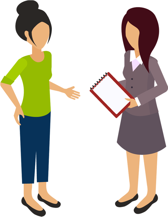 Two Business Woman Chatting Away Together With Some - Clipart Woman Business - Png Download (645x829), Png Download