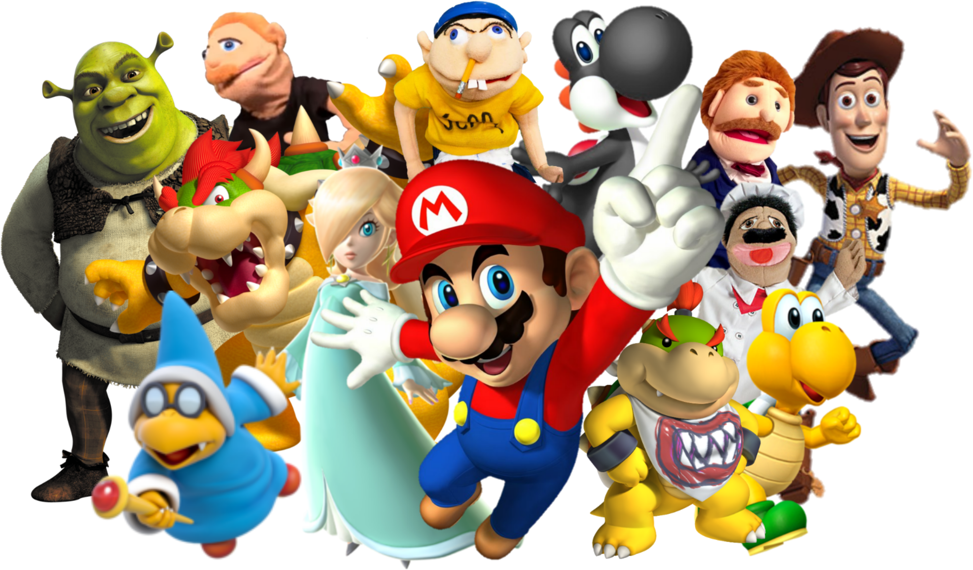 Sml Movies Supermariologan Wiki Fandom Powered By - Super Mario Logan Characters Clipart (2000x1173), Png Download