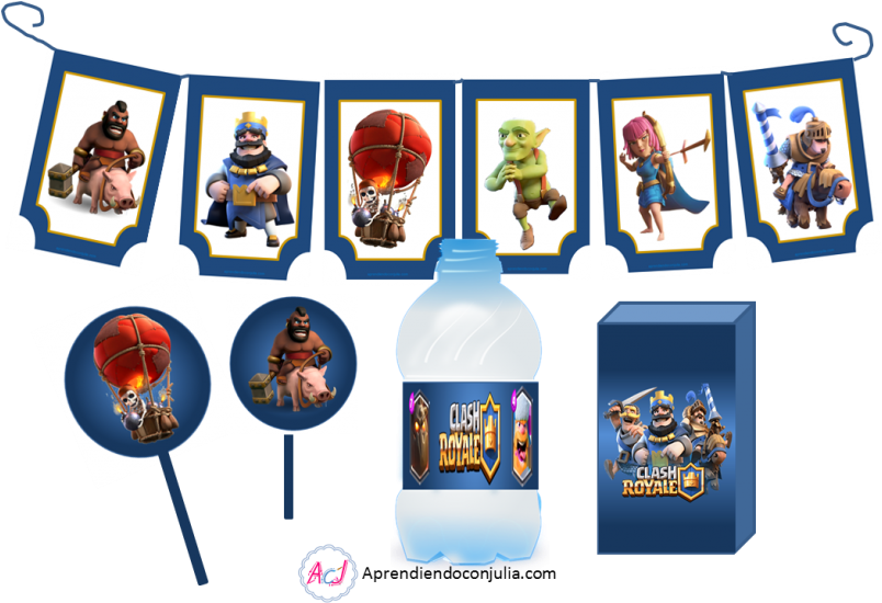 Kit Imprimible Para Fiesta De Clash Royale - Party Clipart (1024x644), Png Download